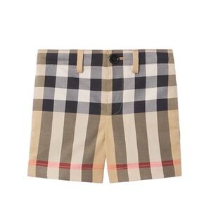 Burberry Unisex Royston Icon Stripes Shorts in Archive Beige IP Check, Size 6M